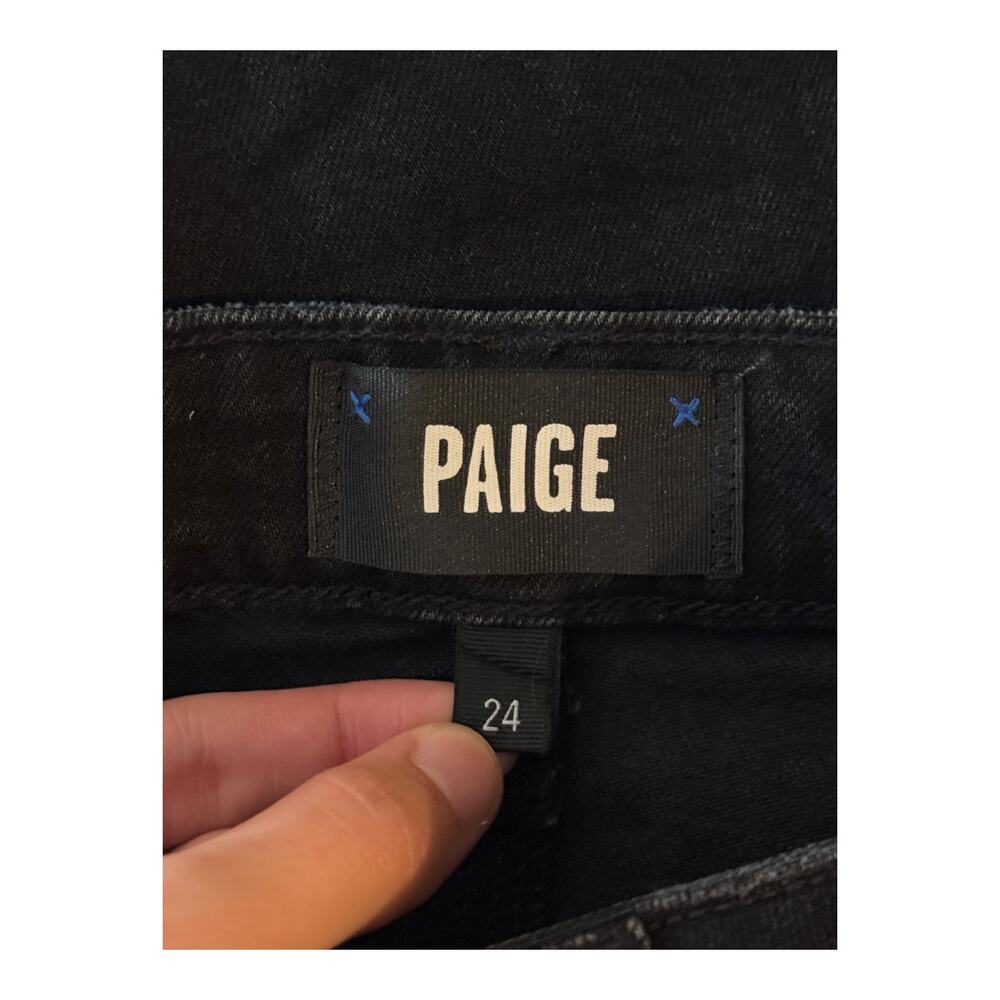 Paige flaunt knockout distressed jean black size 24 - Picture 6 of 8